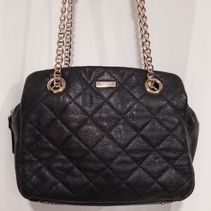 Kate Spade Black Quilted Shoulder Bag with Gold Chain